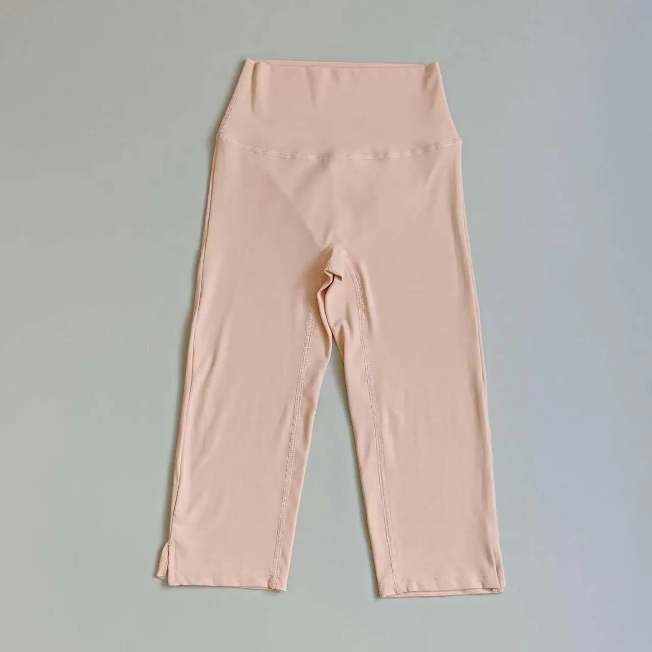 Nackte Yoga-Hose für Damen, dehnbar, hochtailliert, Hüftlift, Bauchtraining, Fitness, Supermodel-Cropped-Hose, Sport-Laufhose – Detail 7