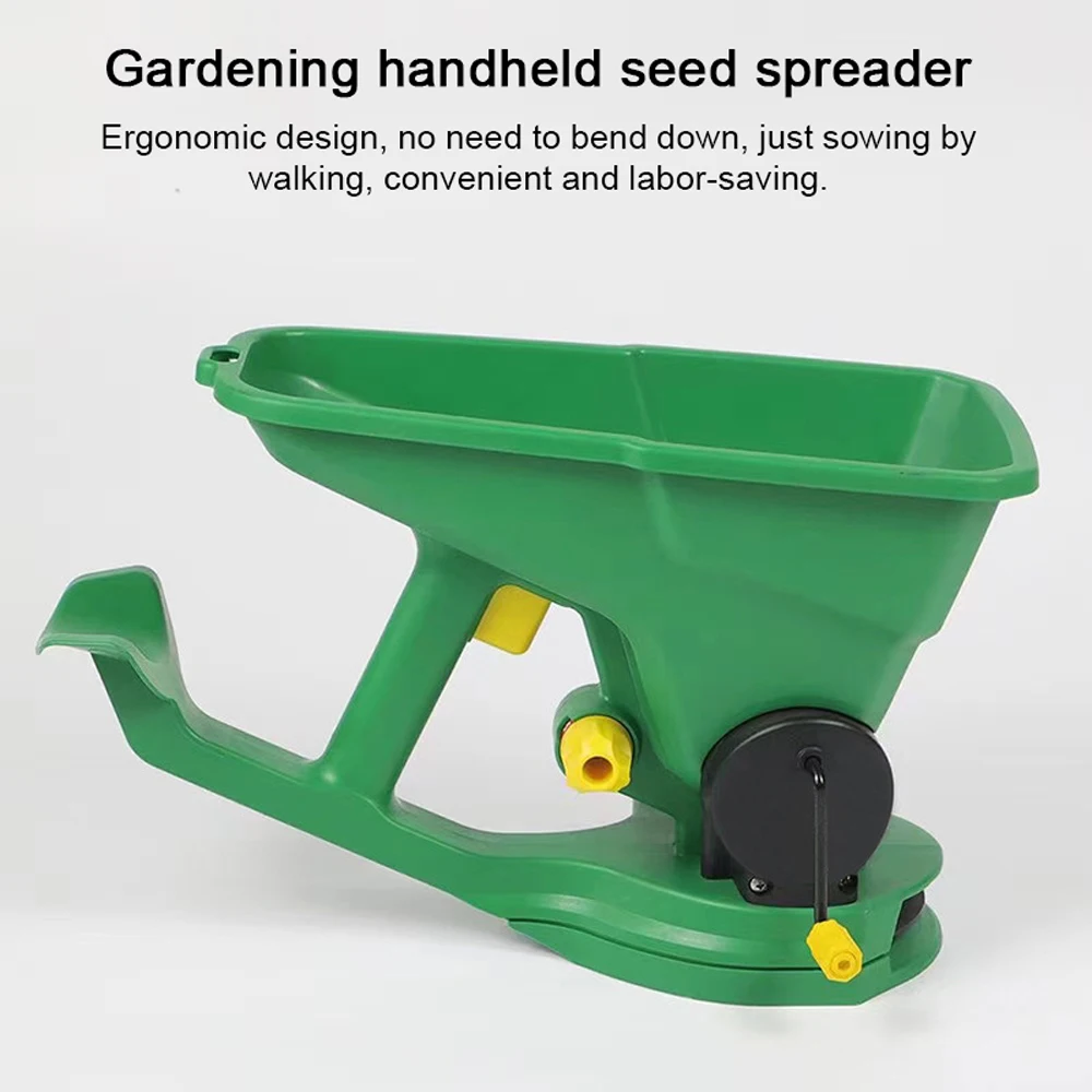 

Gardening Handheld Seed Spreader Portable Manual Seeder 1.5L Capacity with 5 Gears Adjustable for Sowing Fertilizing for Garden