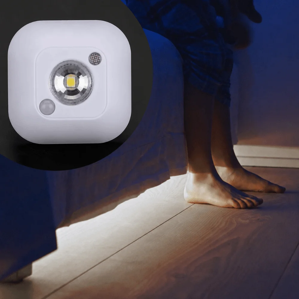 ABS Motion Sensor Night Light Mini Size PIR Motion Sensor Night Light Wireless 360 Degree Beam Angle Infrared Night Light Home