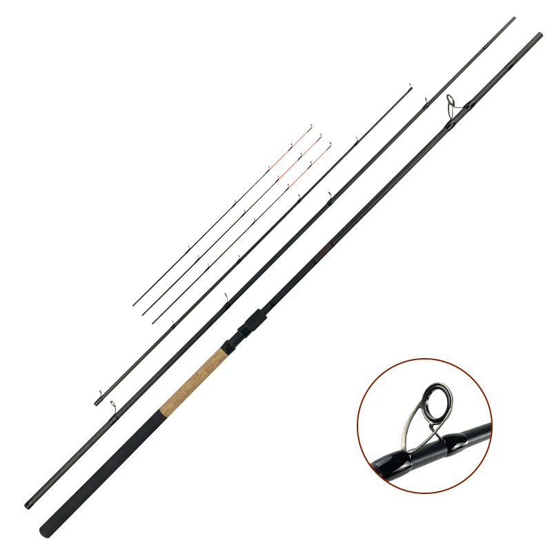 

Premium 3-Section Carbon Feeder Fishing Rod, Shore Fishing Pole with 3 Replaceable Tips