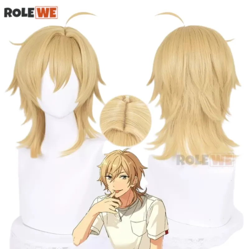 

Hakaze Kaoru Cosplay Wig Game ES Ensemble Stars Hakaze Kaoru Short Flax Gold Heat Resistant Hair Hakaze Kaoru Wigs + Wig Cap