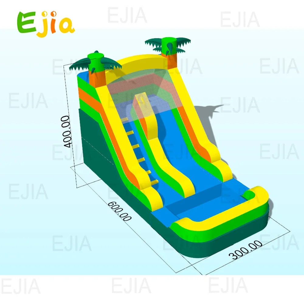 Inflatable Water Slide with Big Pool - 100% Commercial PVC  Wet Dry Use Water Double Slide Bubble Ball Pit For Kids Adult  Party