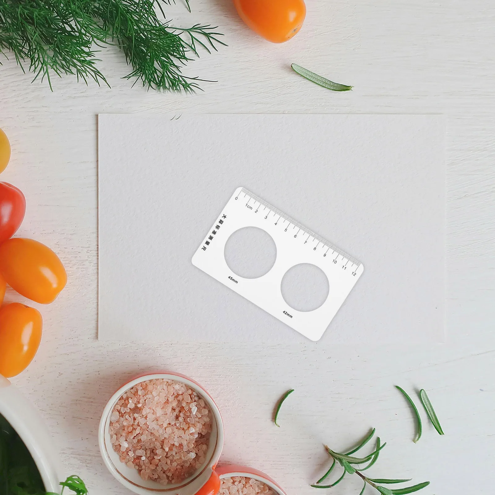 

2Pcs Hollowed Fruits Diameter Measuring Ruler Multipurpose Vegetable Size Gauge Garlic Apples Citrus Measuring Tool