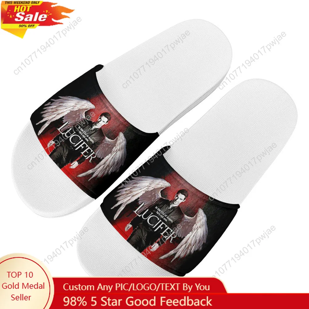 

Lucifer TV Slippers Home Water Shoes Lucifer Morningstar Mens Womens Summer Slipper Retro Outdoor Shower light Pool Sandals