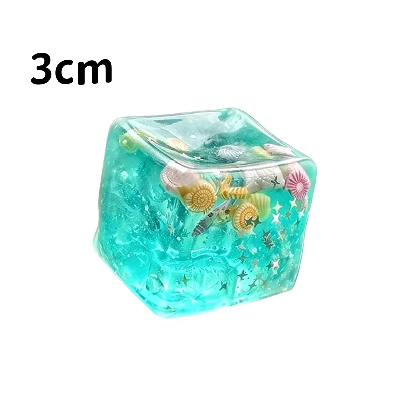 Ozeanmuscheln Quetschbare Stressbälle Fidget-Spielzeug Superweiche Transparente Stern-Maltose-Würfel Quetsch-Fidget-Spielzeug für Erwachsene zur Stresslinderung