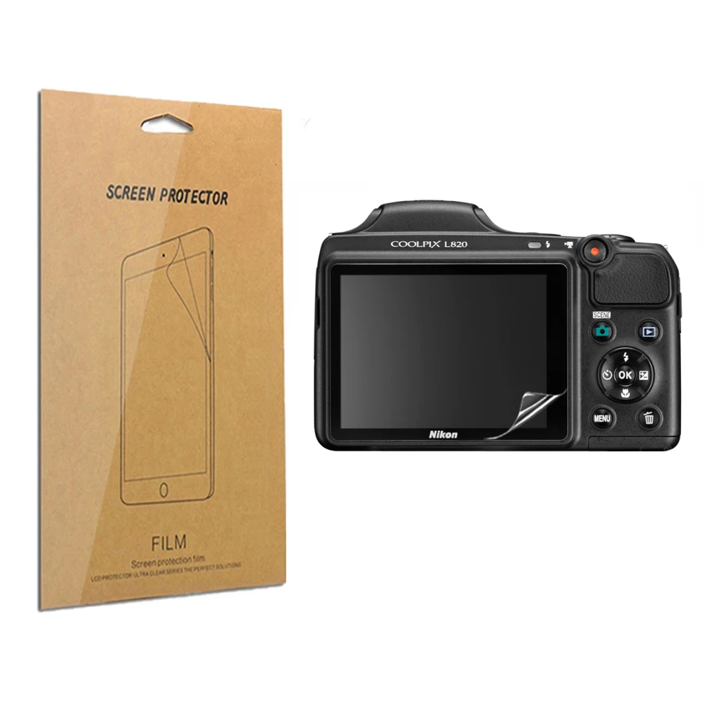 หน้าจอ LCD Protector Anti-Scratch HD Clear ป้องกันฟิล์มสําหรับ Nikon CoolPix L820/L810 กล้อง Accesspries