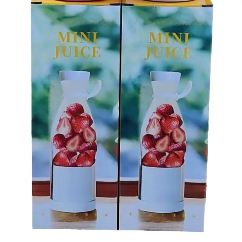 كوب عصارة شحن USB لاسلكي - خلاط زجاجة عصير محمول مكون من 6 شفرات للفواكه والمشروبات