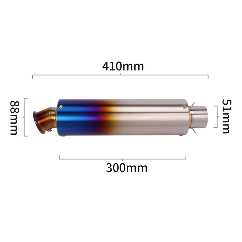 Universal 51mm Motorcycle Exhaust Pipe Escape Modified Muffler With DB Killer For CBR500 KTM DUKE 390 GSX-S750 Z900 BJ500 NC700