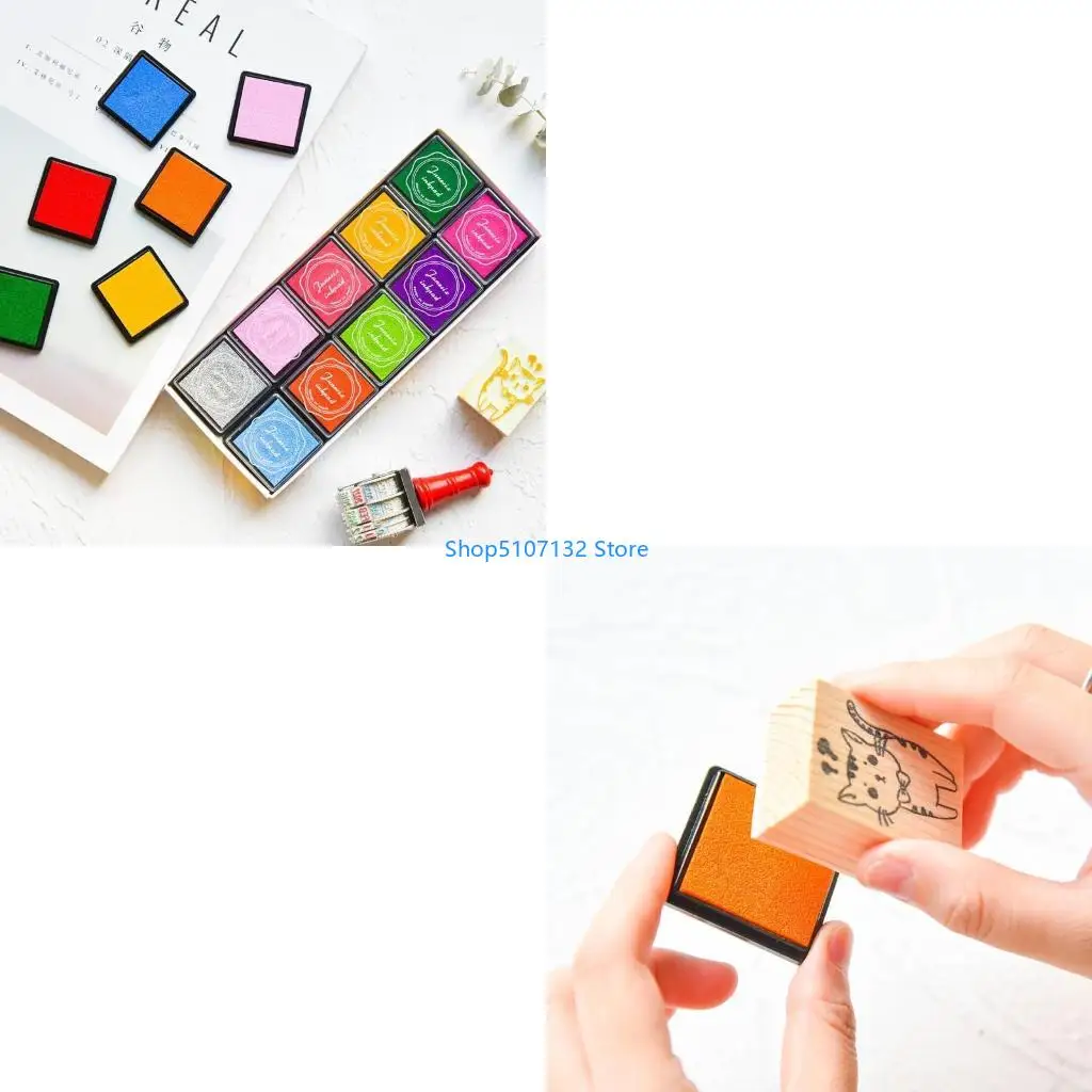 87HD 20 لونًا من وسادات ختم الحبر الحرفية الصباغ Inkpad لتقوم بها بنفسك لوحة حبر سكرابوكينغ الحرفية #1