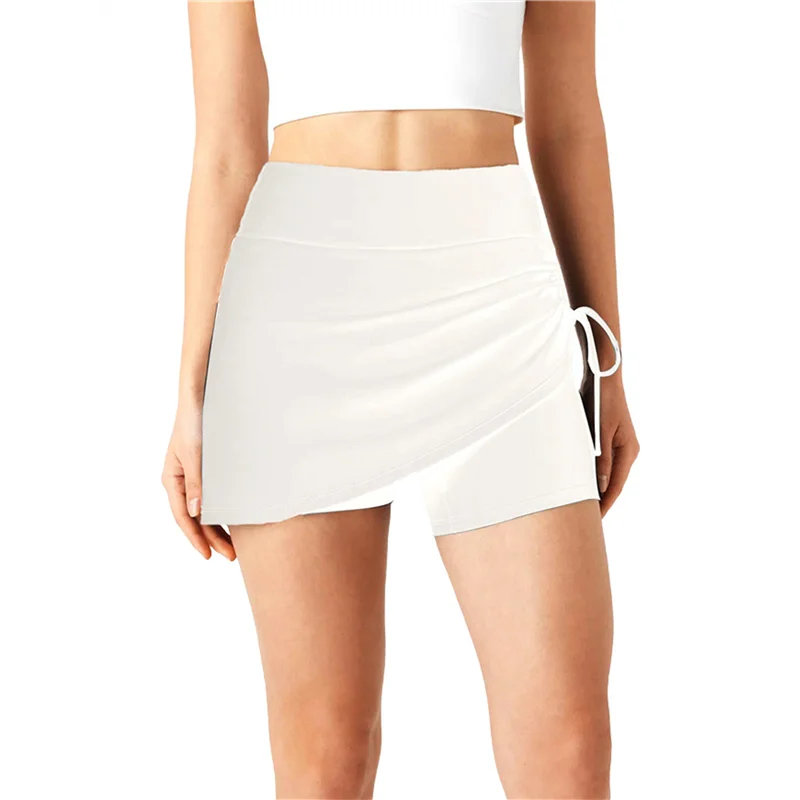 

CYL-Женская трансформируемая спортивная юбка 2-в-1 на шнурке — юбка длиной до колена с карманами для спорта и повседневного использования