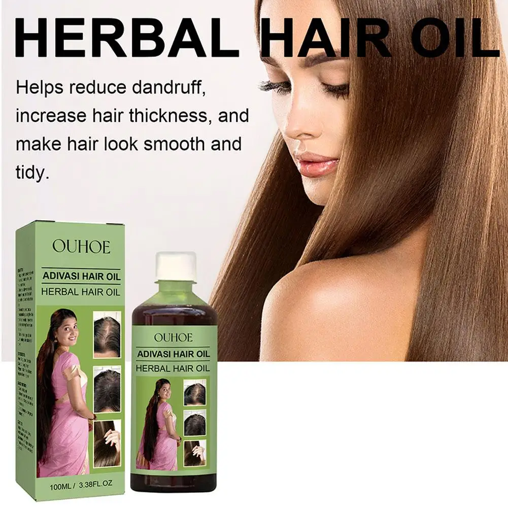 Óleo Herbal para Cabelo, Óleo de Gengibre, Perda de Espessamento Rápido, Óleos Capilares, Produtos Indianos, W1I2, 1PC, 100ml