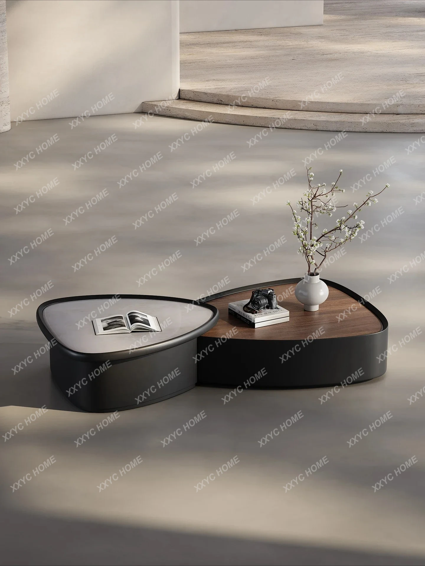 

Комбинированный журнальный столик BX: минималистичный, роскошный, из камня, для дома, необычной формы, креативный, в стиле особняка, из орехового дерева, в средневековом стиле