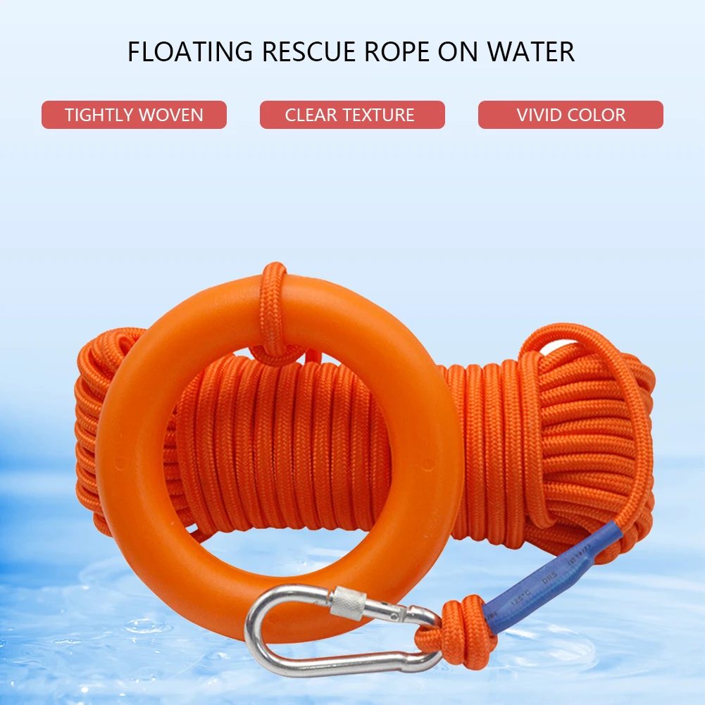 Water Floating Lifesaving Rope Non-slip Emergency Life Saving Rope Professional with Bracelet/Hand Ring Safety Gear Accessories