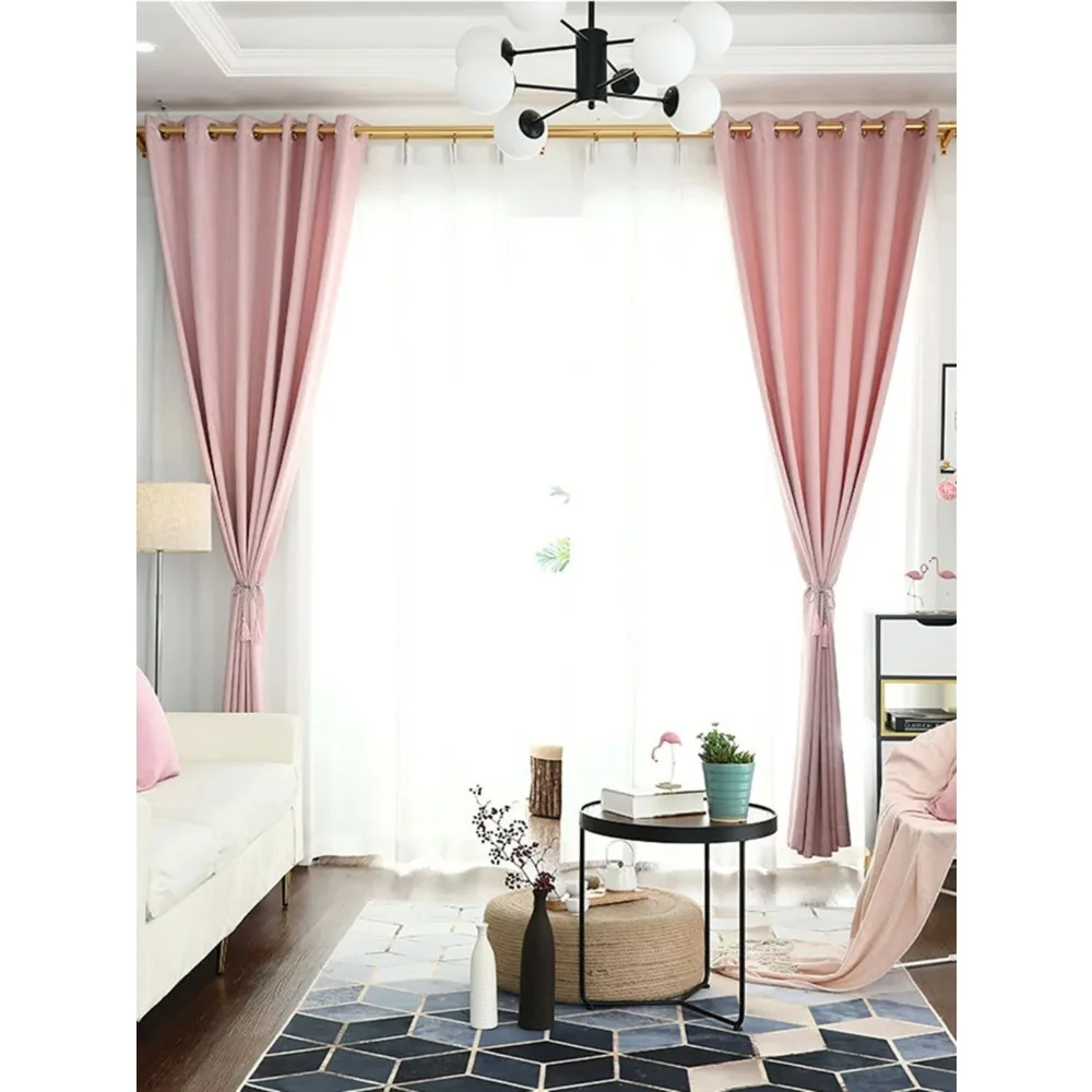 1PCS Blackout Curtains for Living Room Girl Bedroom Long Curtain for Windows Ready-made High-shading