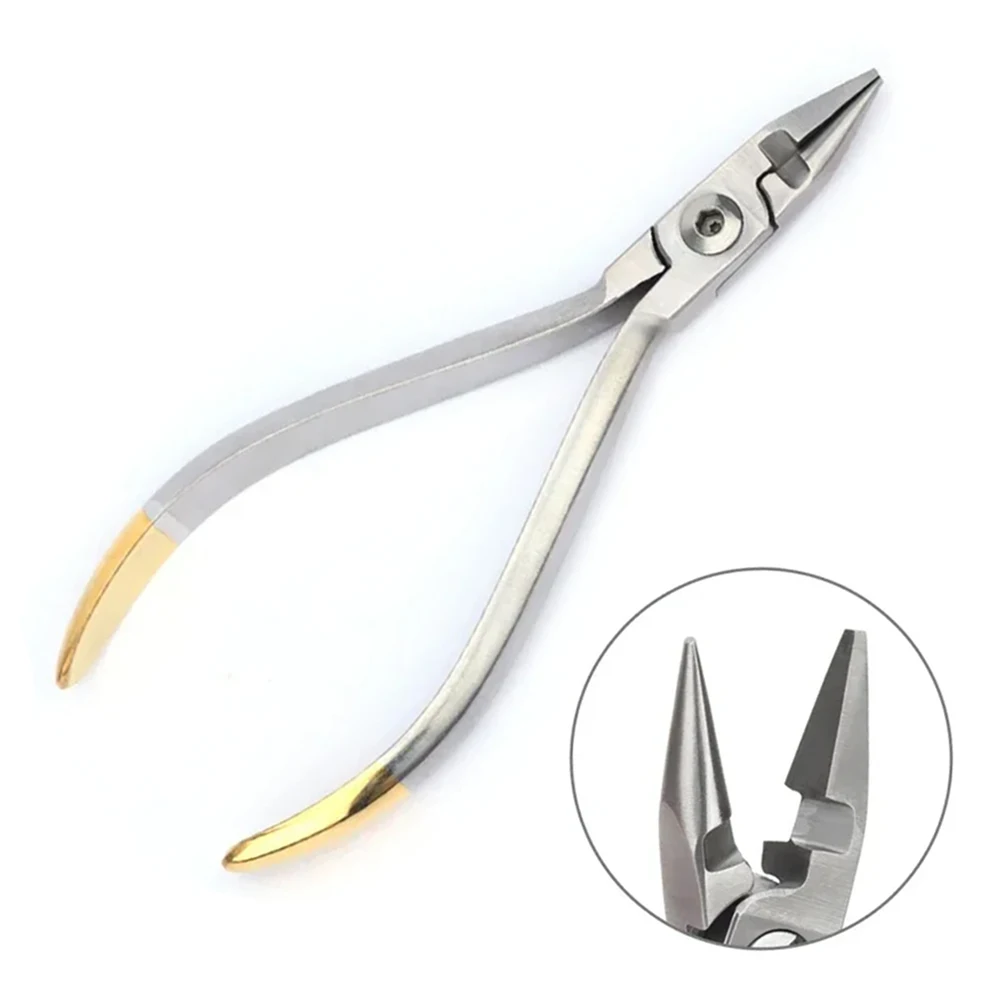 Dental Orthodontic Light Wire Bending Pliers with Cutter - Stainless Steel Precision Distal End Forceps for Dentists
