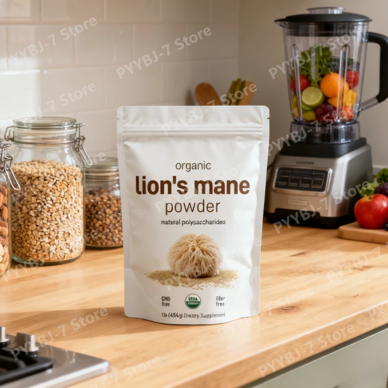 

Органический порошок гриба Львиная грива: чистый продукт для улучшения работы мозга, энергии и иммунитета, веганский, без ГМО