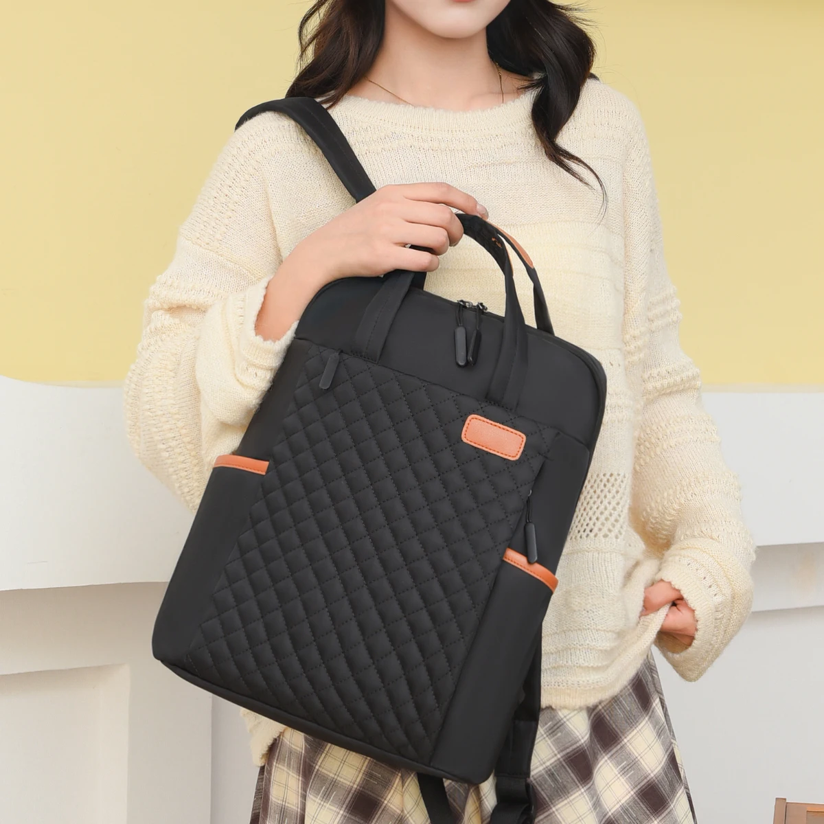 Tas Ibu Korea, Ransel Nilon Sederhana Berkapasitas Besar untuk Mahasiswa Pria dan Wanita, Tas Laptop, Ransel Perjalanan, Tas Konferensi Naik Pesawat