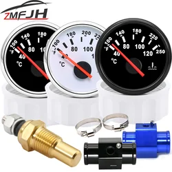 A 2'' 52mm Digital Led Water Temperature Gauge Meter For Marine Boat Car 40-120Celsius With 1/8NPT Water Temp Gauge Meter Sensor