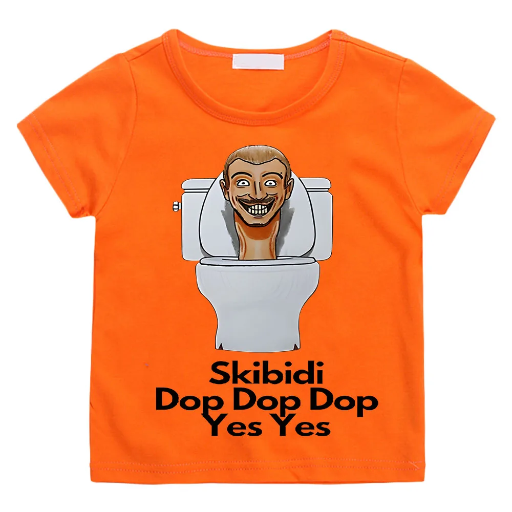 Skibidi Toilet Drop Yes Game T-shirt Casual Kids Short Sleeve Baby Boys T-Shirt Tops Speakerman Print Tees Summer Short Sleeve