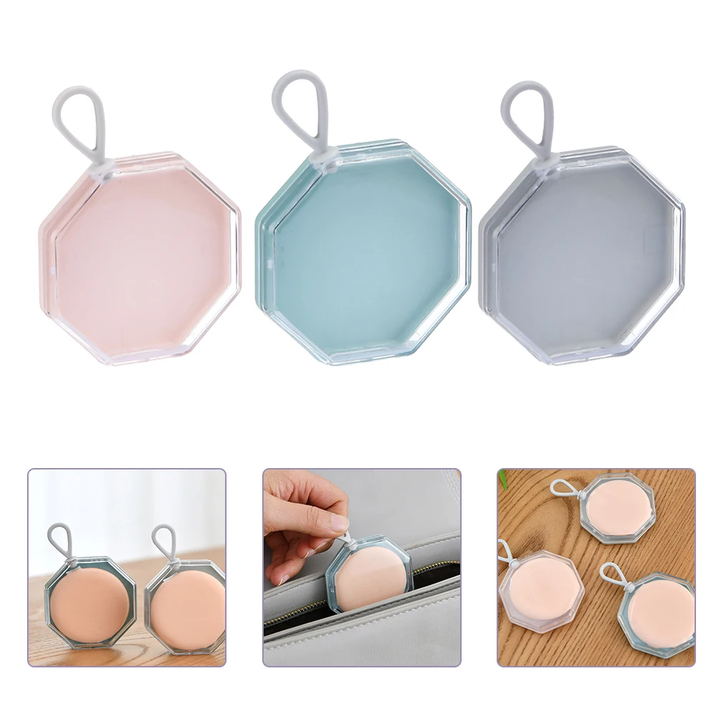 

9 Pcs Powder Puff Box Makeup Holders Sponge Compact Body Applicator Loose Container with Face Travel