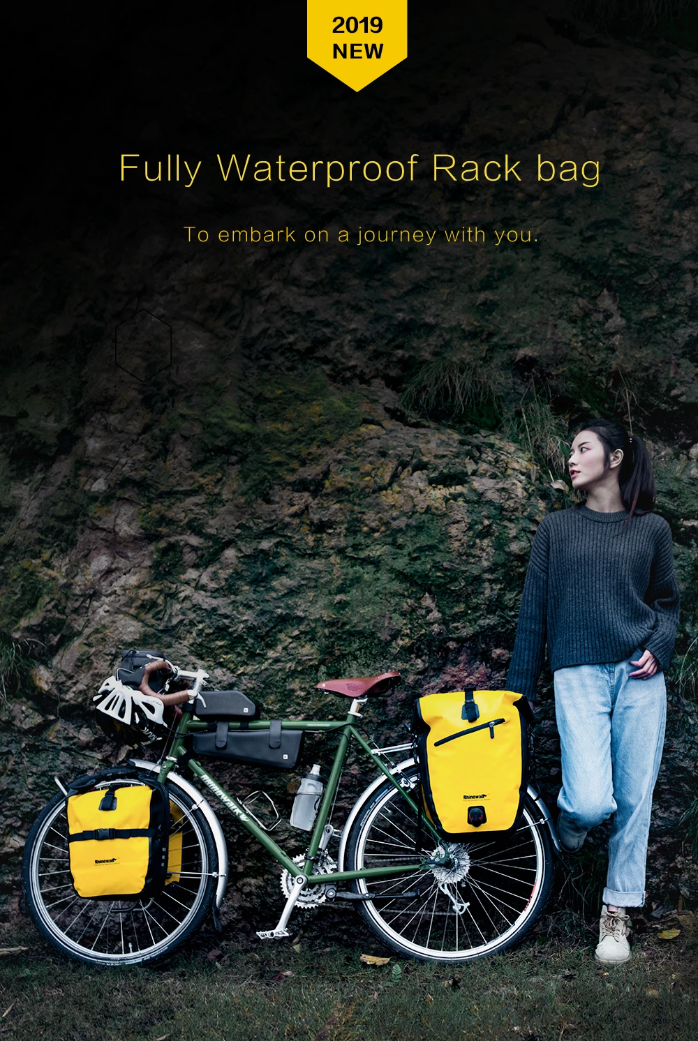 Rhinowalk 7L-15L Fahrradtasche, 100 % wasserdicht, Frontgepäckträger, hinten, Fahrradgepäckträger, Radfahren, Tasche, Fahrradzubehör, MTB – Detail 1