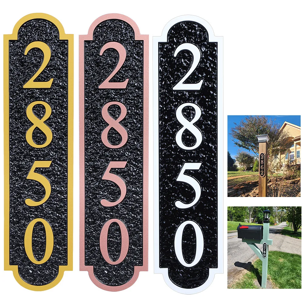 Custom House Number Signs Vintage Address Plaque Vertical or Horizontal Waterproof Door Sign Plates For Mailbox Office Apartment