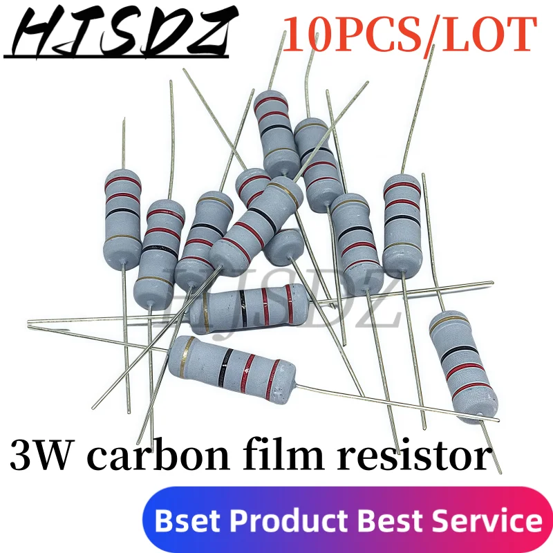 【10-30-50-100PCS/LOT】 Resistencia de película de óxido metálico 3 vatios 3W 22R 22OHM 0.22R 0.22OHM