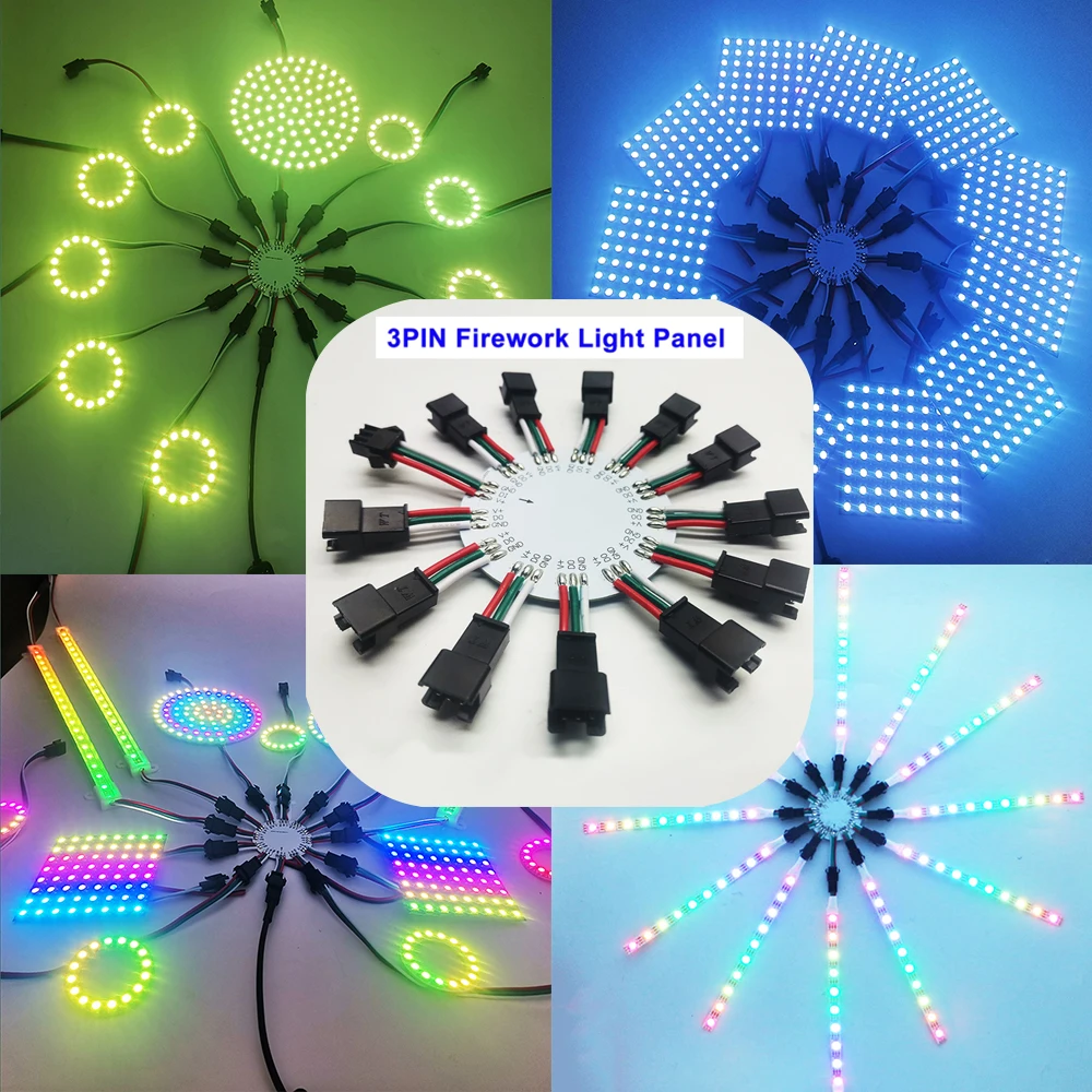 DC5-24V 10 11 12 13Channel 3Pin Round Shunt For WS2812 WS2811 SK6812 5050 RGB Led Firework Strip Light Module Ring Matrix Screen