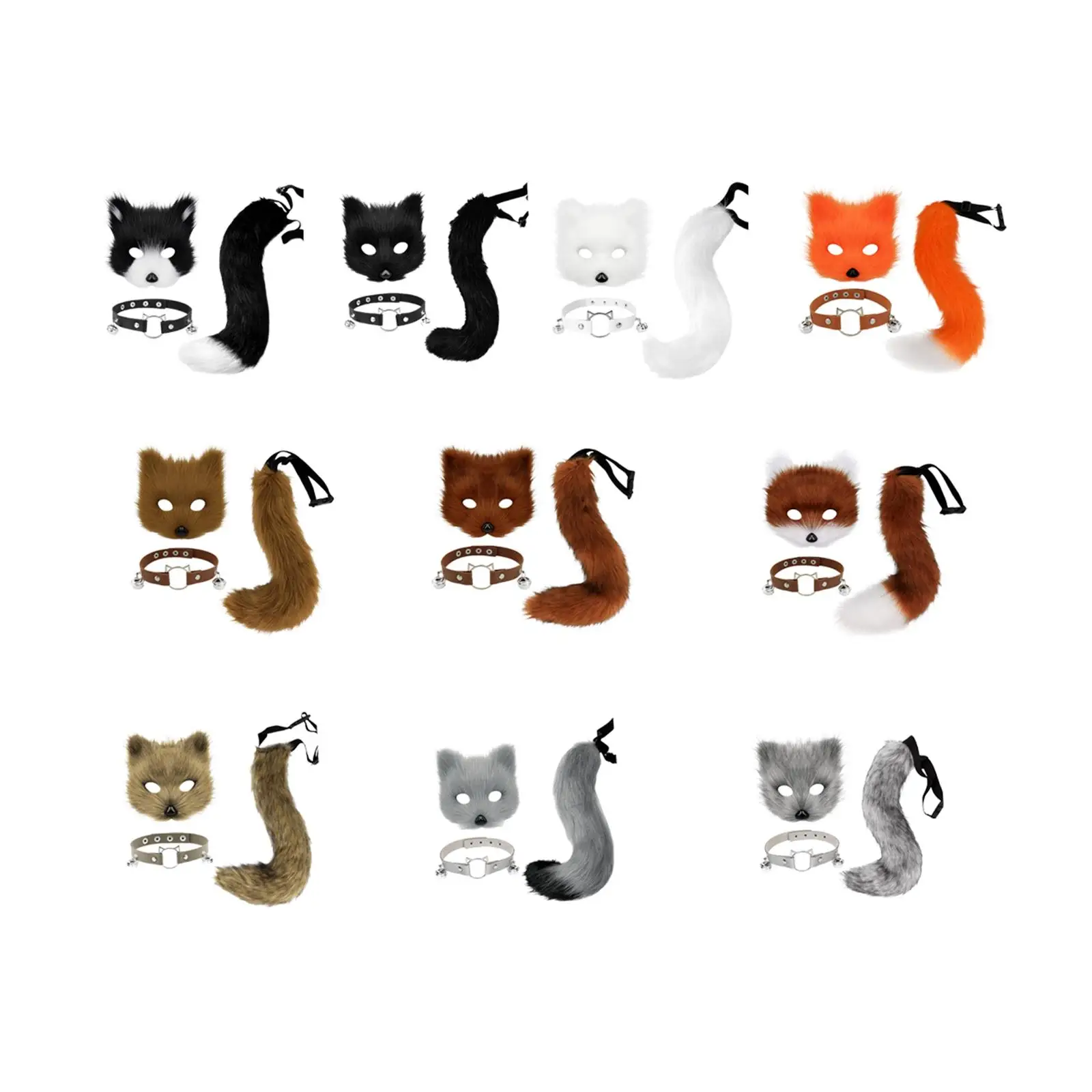 

Набор масок Therian и хвоста для девочек, маска для лица лисы, косплей-маска для Хэллоуина, вечеринки, ночного клуба, фестиваля, дня рождения, декора