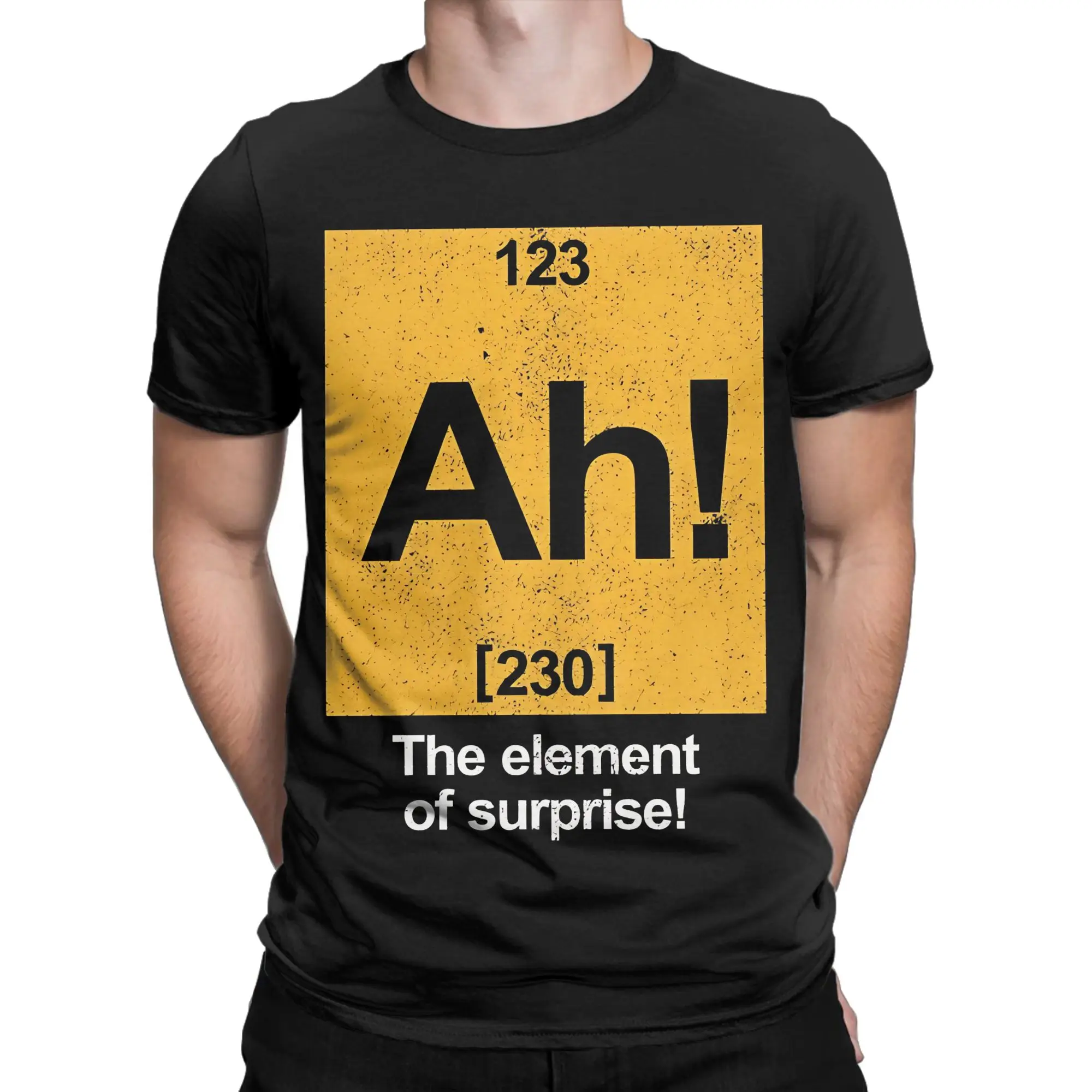 Ah! The element of surprise! Science  T-Shirt Men Cotton Tops Streetwear  Round Neck Short Sleeve