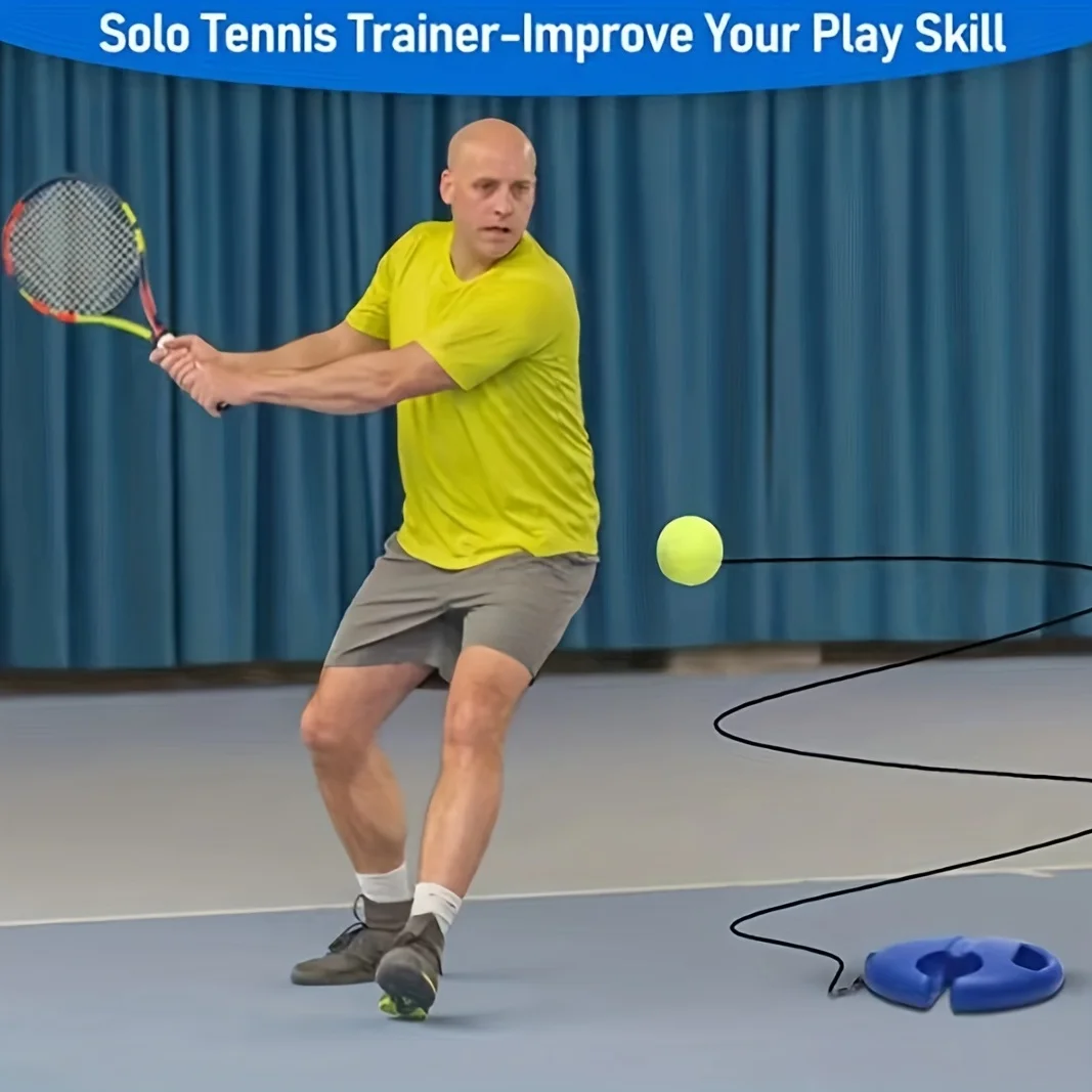 Improve Your Tennis Skills Anywhere With Rebound Balls And Elastic Rope Base - Perfect For Indoor And Outdoor Training