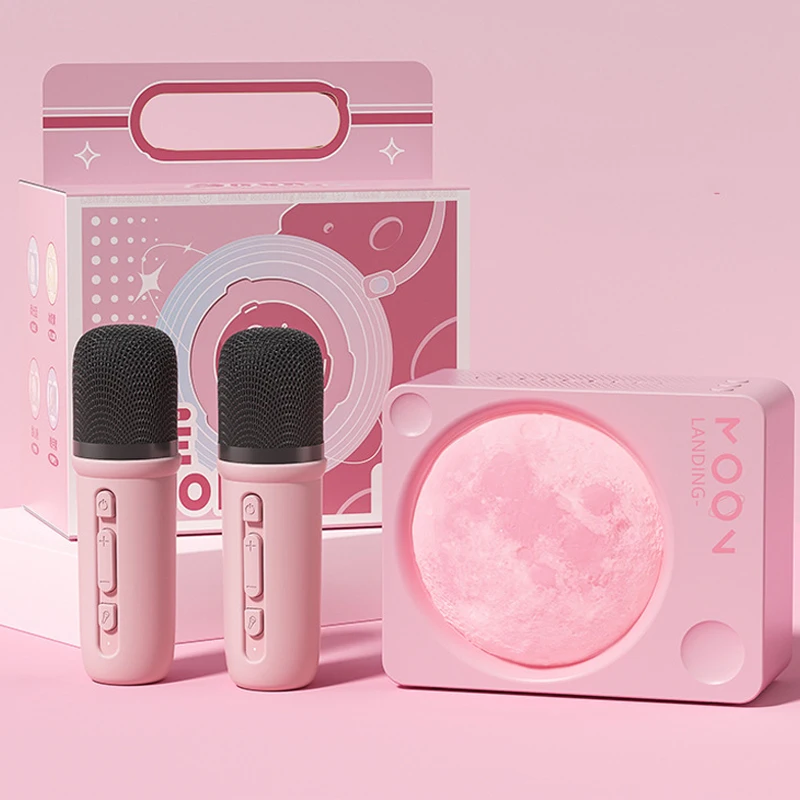 

Mini Moon Light Bluetooth Speaker Portable Hifi Sound Music Box Wireless Karaoke Microphone with Colorful Ambient Light Best Gif