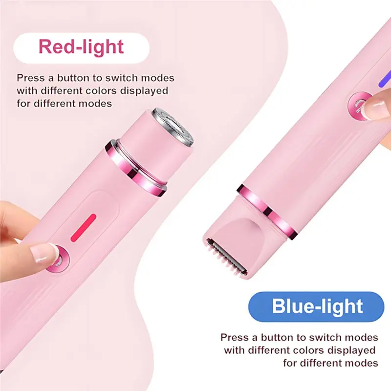 ABLD Dual Head Design Electric Razor For Women, 2 In 1 Female Shaver Hair Trimmer For Underarm Groin Epilator