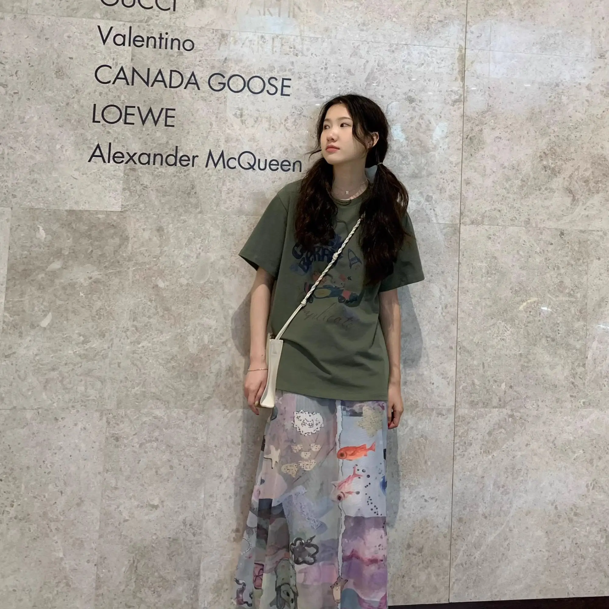 

2025 Summer Trend Women Dopamine Print A Line Skirt Hand Painted Art Nouveau Revival Y2K Retro Pinterest Viral Petite Friendly F