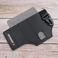 Outdoor EDC Tactical Multi Tool Belt PU Leather Bag Portable Tool Storage Bag Holster Camping Hunting Waist Leather Pocket