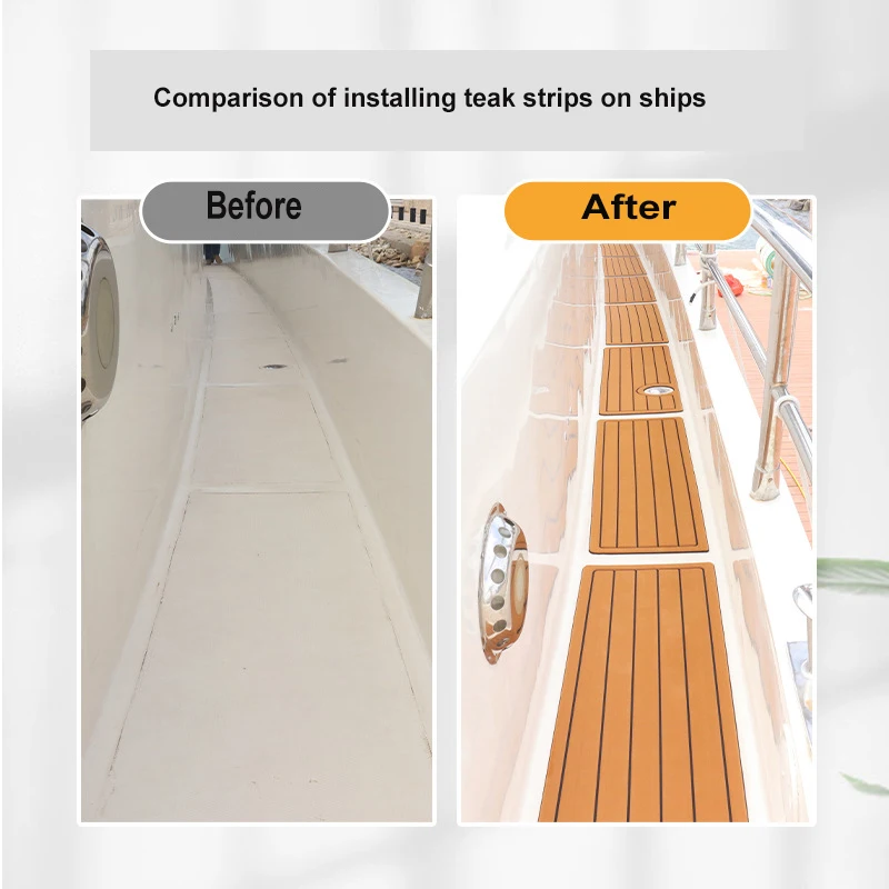 Lámina de cubierta de espuma EVA para suelo de barco, alfombrilla marina de teca sintética, Tops antideslizantes autoadhesivos, 2400x57mm