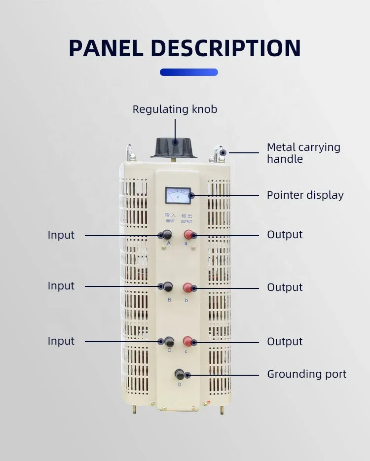 고효율 수동 전압 조정기, 가변 변압기, 3 상, 380V, 3kva