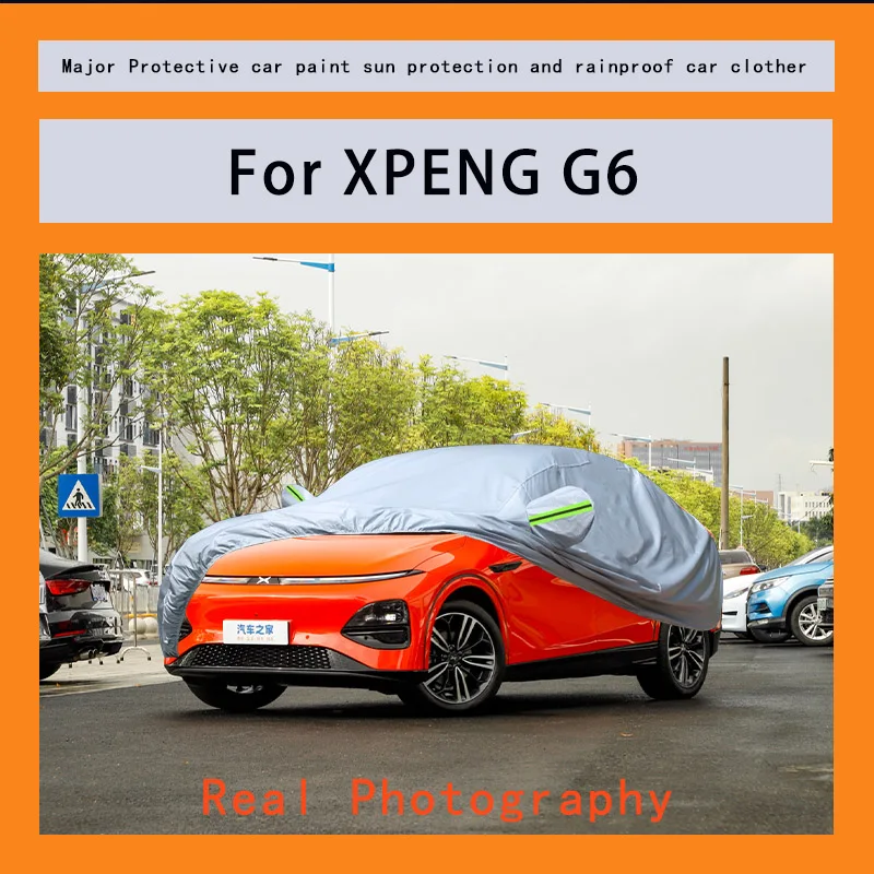 

﻿﻿For XPENG G6 Car Covers Outdoor Waterproof Dustproof Sun Rain Snow Protection Thick Oxford Cloth Full Outer Cover