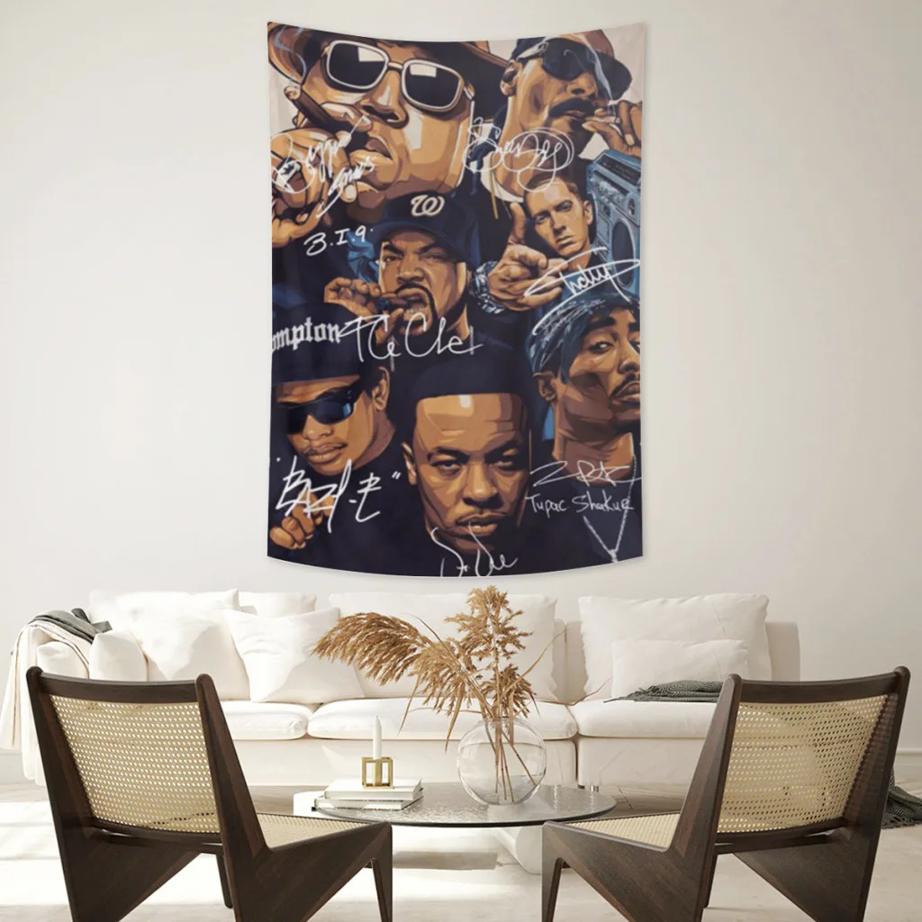 

Legends of Hip Hop, Rapper Stars, Old School, Old School, 2PAC, Biggie Smalls Tapestry Wall Hanging Room Decor