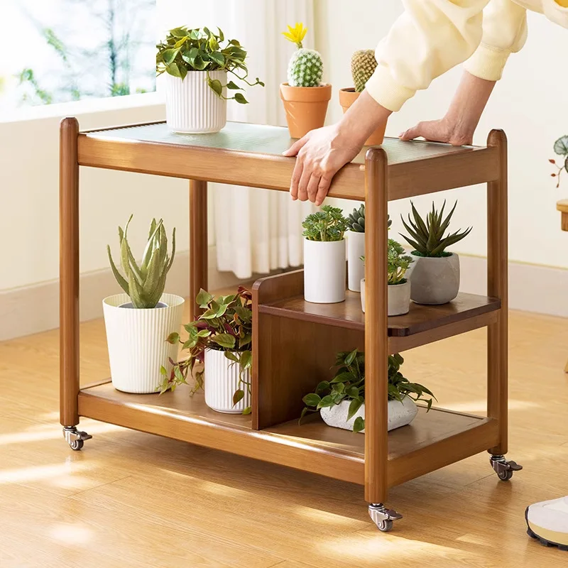 Горшок подставка для растений балкон передвижной гостиной зал крытый деревянный пол