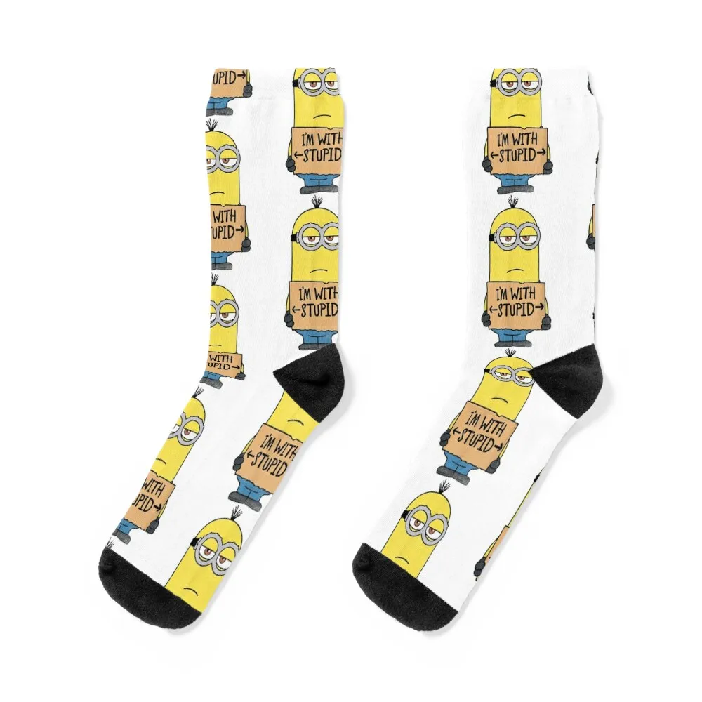 Minions I'm Stupid Socks designer halloween Socks Man Women's