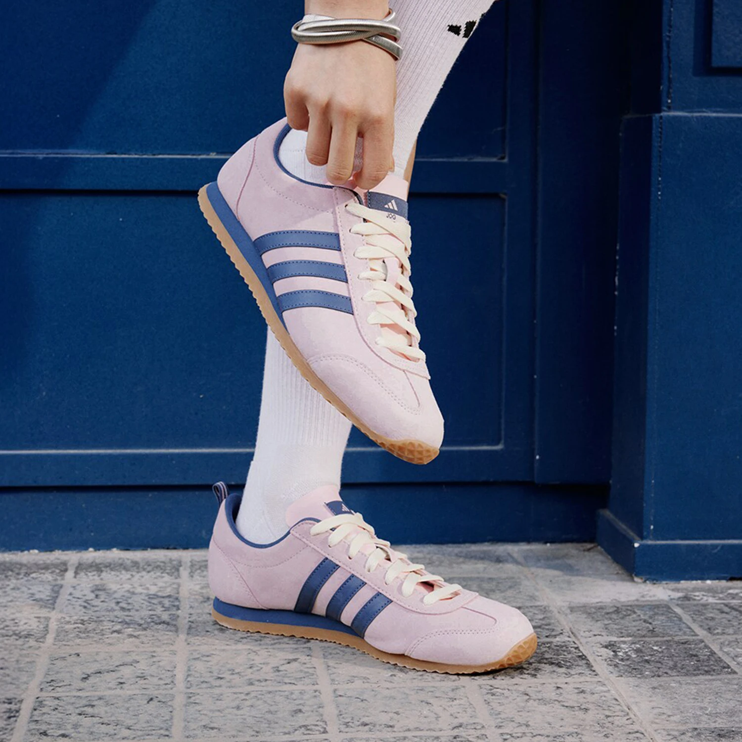 

Аутентичный продукт Adidas VS JOG 2.0, мужская и женская противоскользящая повседневная обувь на тонкой подошве JS4442