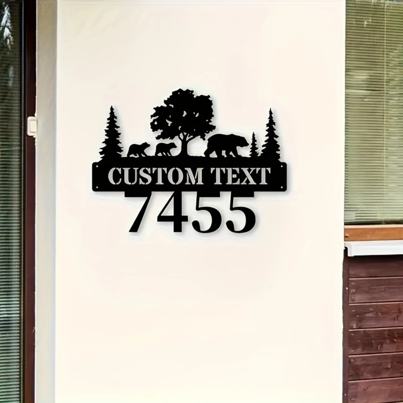 Anpassbares Adressschild aus Metall – personalisierte Wanddekoration für Zuhause/Bauernhaus, Veranda-Nummernschild für den Außenbereich.