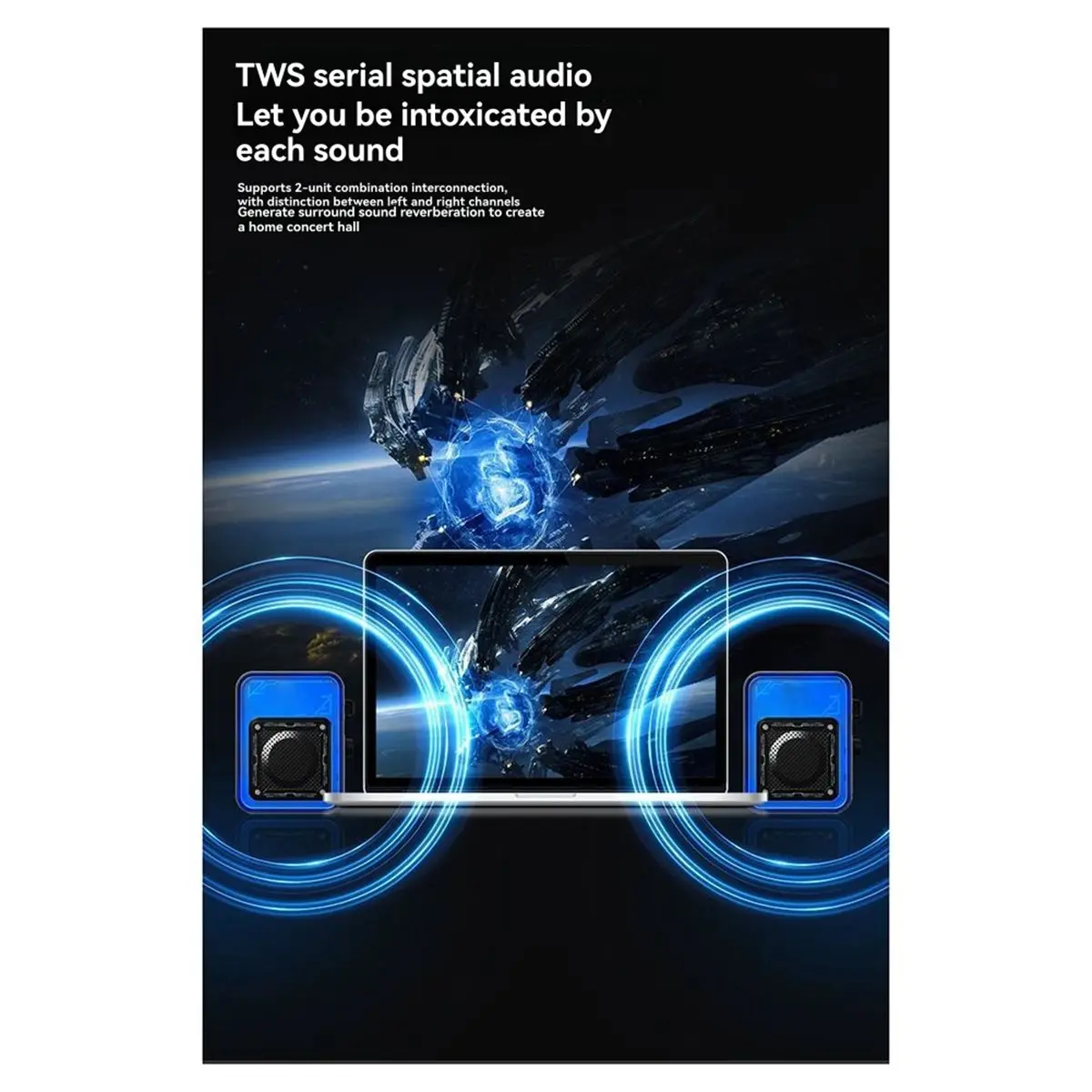 مكبرات صوت بلوتوث LED ضوء ستيريو خارجي سماعة لاسلكية تعمل بالبلوتوث صندوق صوت متعدد الوظائف بث مكبر صوت محمول #3