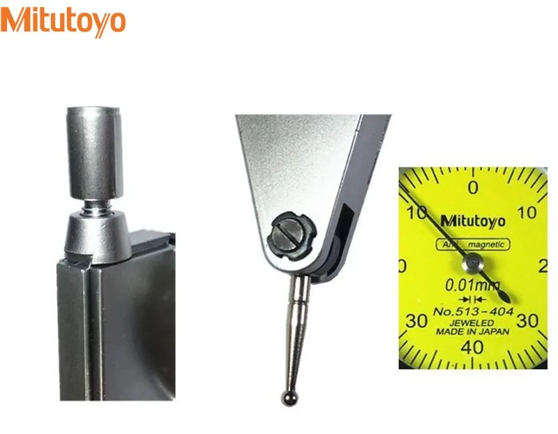 CNC Mitutoyo Tool Lever Table Dial Indicator 513-404 Gauge 0-0.8mm 0.01mm Precision Metric Dovetail Rails Indicator Measuring