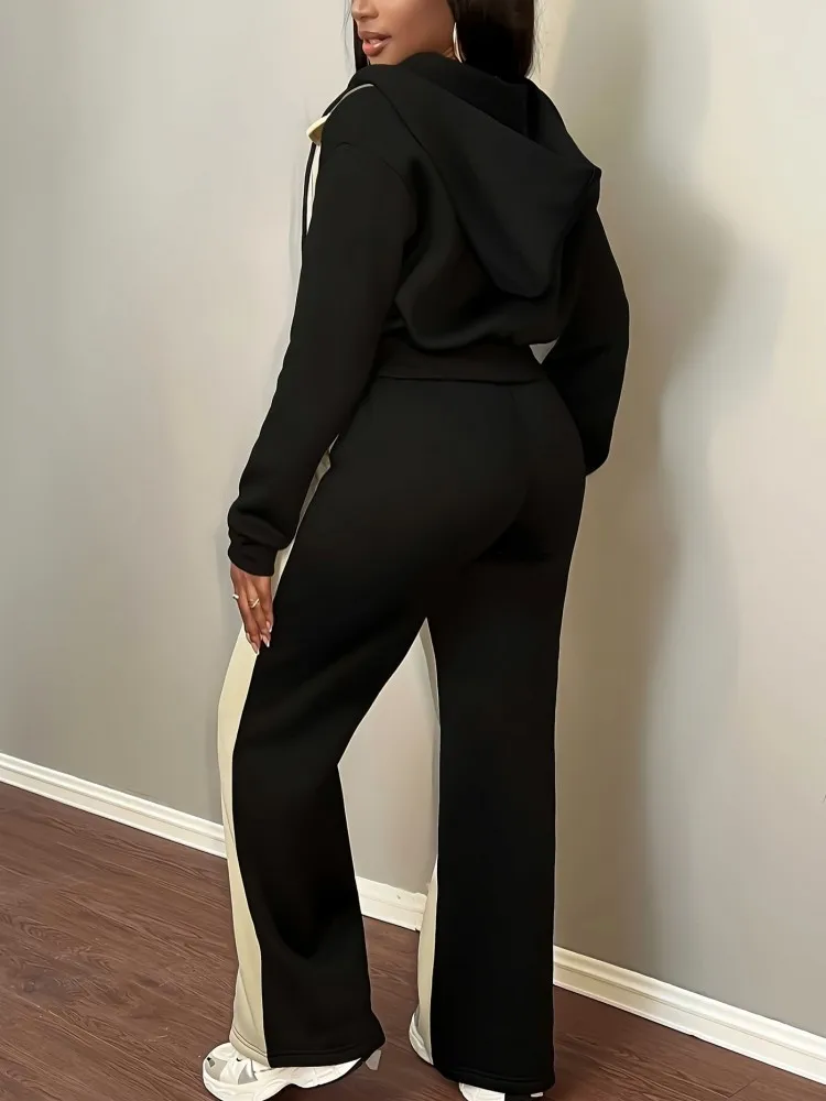 2피스 여성 세트 2025 신상 가을 겨울 매칭 세트 투피스 세트 긴팔 상의와 바지 정장 의류