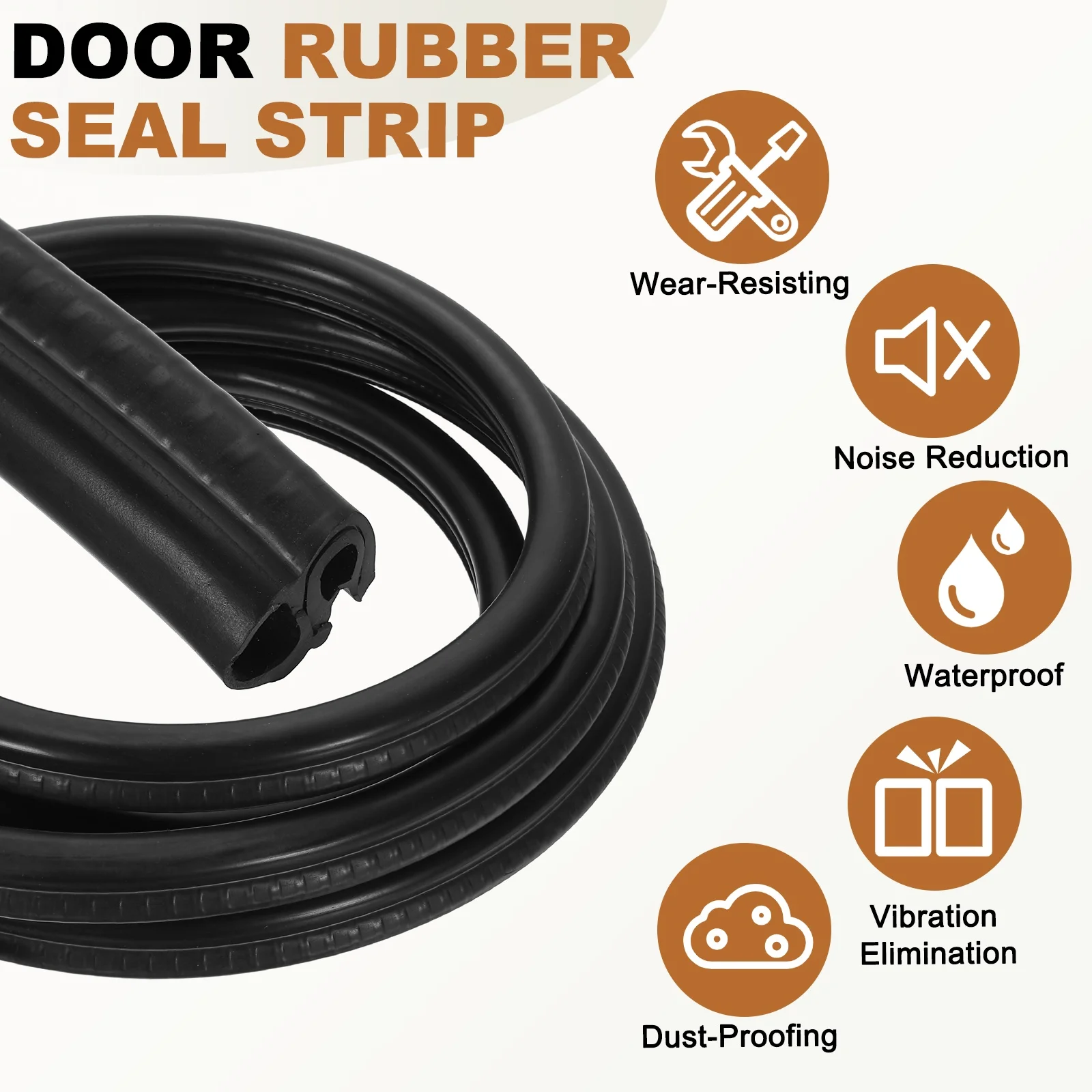 Uxcell 2/3Meter Black Automotive Door Weather Stripping EPDM Car Door Rubber Edge Trim Seal Strip Gasket with Side Bulb for Boat