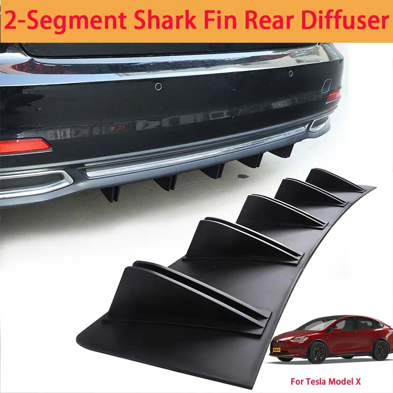 For Tesla Model X Shark Fin Rear Diffuser Split Chassis Spoiler Auto Aerodynamic Parts Aerodynamic Modification