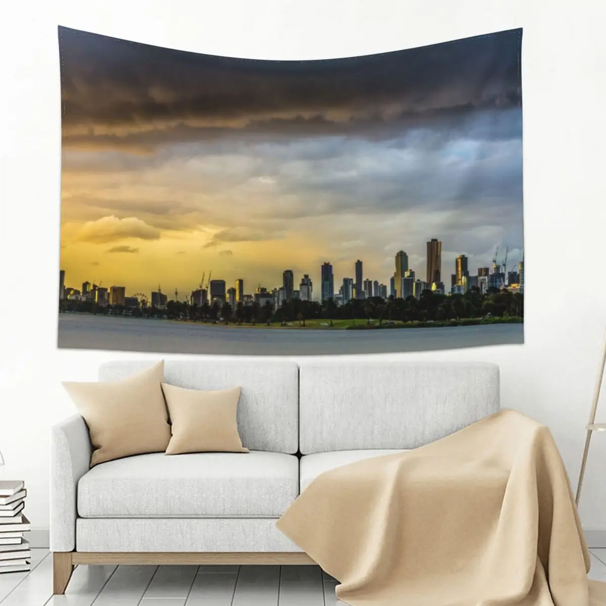 Альберт Парк Озеро и Мельбурн Панорама Гобелен Украшения для комнаты Украшения стены комнаты Настенные покрытия Гобелен