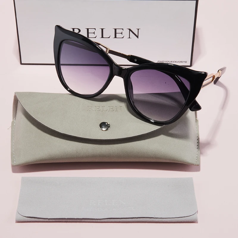 Relen 1Pc نظارات عصرية للنساء والرجال، تصميم علامة تجارية جديدة، نمط عين القطة الموسمية الرجعية، أنيق، عالي الجودة، فريد من نوعه، V #6